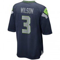 S.Seahawks #3 Russell Wilson College Navy Game Player Jersey Stitched American Football Jerseys