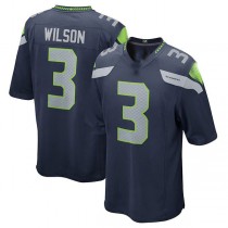 S.Seahawks #3 Russell Wilson College Navy Game Team Jersey Stitched American Football Jerseys
