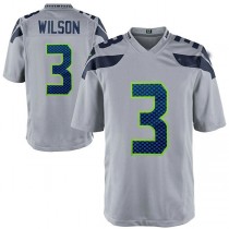 S.Seahawks #3 Russell Wilson Gray Alternate Game Jersey Stitched American Football Jerseys