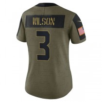 S.Seahawks #3 Russell Wilson Olive 2021 Salute To Service Limited Player Jersey Stitched American Football Jerseys