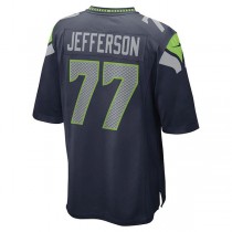 S.Seahawks #77 Quinton Jefferson College Navy Game Player Jersey Stitched American Football Jerseys
