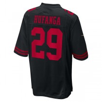 Sf.49ers #29 Talanoa Hufanga Fashion Game Jersey Black Stitched American Football Jerseys