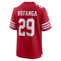 Sf.49ers #29 Talanoa Hufanga Scarlet Game Player Jersey Stitched American Football Jerseys