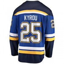 St.L.Blues #25 Jordan Kyrou Fanatics Branded Home Team Breakaway Player Jersey Blue Stitched American Hockey Jerseys