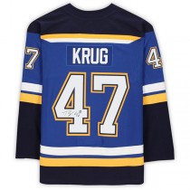 St.L.Blues #47 Torey Krug Fanatics Authentic Autographed Blue Stitched American Hockey Jerseys