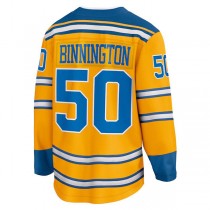 St.L.Blues #50 Jordan Binnington Fanatics Branded Special Edition 2.0 Breakaway Player Jersey Yellow Stitched American Hockey Jerseys