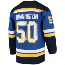 St.L.Blues #50 Jordan Binnington Home Authentic Player Jersey Blue Stitched American Hockey Jerseys