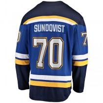 St.L.Blues #70 Oskar Sundqvist Fanatics Branded Home Breakaway Player Jersey Blue Stitched American Hockey Jerseys