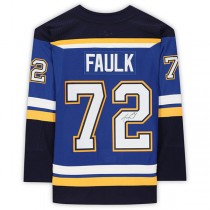 St.L.Blues #72 Justin Faulk Fanatics Authentic Autographed Blue Stitched American Hockey Jerseys