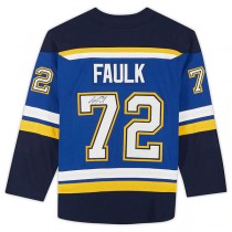 St.L.Blues #72 Justin Faulk Fanatics Authentic Autographed Fanatics Breakaway Jersey Blue Stitched American Hockey Jerseys
