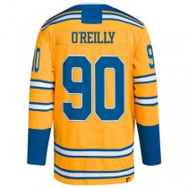 St.L.Blues #90 Ryan O'Reilly Reverse Retro 2.0 Authentic Player Jersey Yellow Stitched American Hockey Jerseys