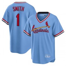 St. Louis Cardinals #1 Ozzie Smith Light Blue Road Cooperstown Collection Player Jersey Baseball Jerseys