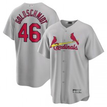 St. Louis Cardinals #46 Paul Goldschmidt Gray Road Replica Player Name Jersey Baseball Jerseys