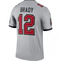 TB.Buccaneers #12 Tom Brady Gray Inverted Legend Jersey Stitched American Football Jerseys
