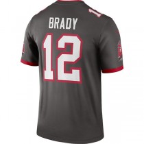 TB.Buccaneers #12 Tom Brady Pewter Alternate Game Jersey Stitched American Football Jerseys