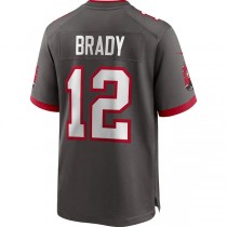 TB.Buccaneers #12 Tom Brady Pewter Alternate Game Jersey Stitched American Football Jerseys