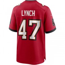 TB.Buccaneers #47 John Lynch Red Game Retired Player Jersey Stitched American Football Jerseys