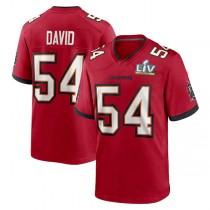 TB.Buccaneers #54 Lavonte David Red Super Bowl LV Game Jersey Stitched American Football Jerseys