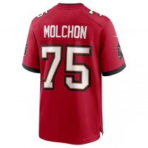 TB.Buccaneers #75 John Molchon Red Game Jersey Stitched American Football Jerseys