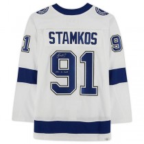 TB.Lightning #91 Steven Stamkos Fanatics Authentic Autographed with Stanley Cup Final Patch and 2020 SC Champs Inscription White Stitched American Hockey Jerseys