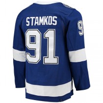 TB.Lightning #91 Steven Stamkos Home Captain Patch Primegreen Authentic Pro Player Jersey Blue Stitched American Hockey Jerseys