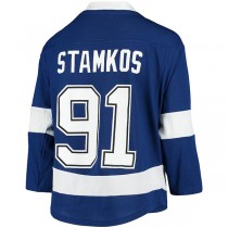 TB.Lightning #91 Steven Stamkos Home Replica Player Jersey Blue Stitched American Hockey Jerseys