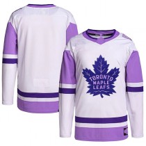 T.Maple Leafs Hockey Fights Cancer Primegreen Authentic Blank Practice Jersey White Purple Stitched American Hockey Jerseys