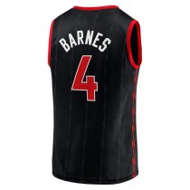 T.Raptors #4 Scottie Barnes Fanatics Branded 2022-23 Fast Break Replica Jersey Black Statement Edition Stitched American Basketball Jersey