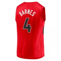 T.Raptors #4 Scottie Barnes Fanatics Branded Fast Break Replica Jersey Red Icon Edition Stitched American Basketball Jersey