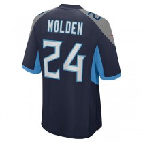 T.Titans #24 Elijah Molden Navy Game Jersey Stitched American Football Jerseys