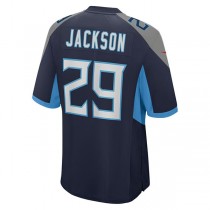 T.Titans #29 Theo Jackson Navy Game Player Jersey Stitched American Football Jerseys