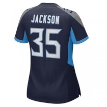 T.Titans #35 Chris Jackson Navy Game Jersey Stitched American Football Jerseys