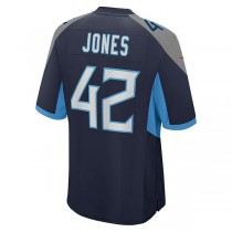 T.Titans #42 Joe Jones Navy Game Jersey Stitched American Football Jerseys