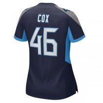 T.Titans #46 Morgan Cox Navy Game Jersey Stitched American Football Jerseys