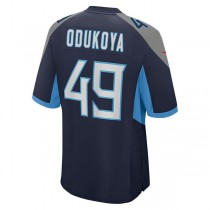 T.Titans #49 Thomas Odukoya Navy Game Player Jersey Stitched American Football Jerseys