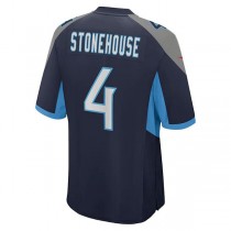 T.Titans #4 Ryan Stonehouse Navy Game Player Jersey Stitched American Football Jerseys