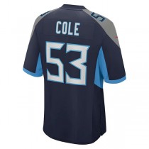 T.Titans #53 Dylan Cole Navy Game Player Jersey Stitched American Football Jerseys