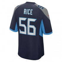 T.Titans #56 Monty Rice Navy Game Jersey Stitched American Football Jerseys