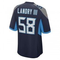 T.Titans #58 Harold Landry III Navy Game Jersey Stitched American Football Jerseys
