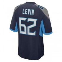 T.Titans #62 Corey Levin Navy Game Player Jersey Stitched American Football Jerseys
