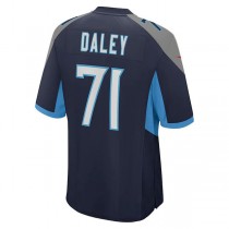T.Titans #71 Dennis Daley Navy Game Player Jersey Stitched American Football Jerseys