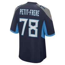 T.Titans #78 Nicholas Petit-Frere Navy Game Player Jersey Stitched American Football Jerseys