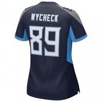 T.Titans #89 Frank Wycheck Navy Game Retired Player Jersey Stitched American Football Jerseys
