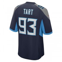 T.Titans #93 Teair Tart Navy Game Player Jersey Stitched American Football Jerseys
