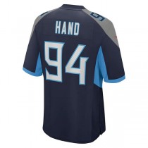 T.Titans #94 Da'Shawn Hand Navy Game Player Jersey Stitched American Football Jerseys