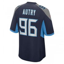 T.Titans #96 Denico Autry Navy Game Jersey Stitched American Football Jerseys
