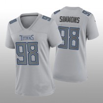 T.Titans #98 Jeffery Simmons Gray Atmosphere Game Jersey Stitched American Football Jerseys