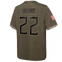 T. Titans #22 Derrick Henry Olive 2022 Salute To Service Player Limited Jersey Stitched American Football Jerseys