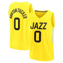 U.Jazz #0 Talen Horton-Tucker Fanatics Branded 2022-23 Fast Break Replica Player Jersey Icon Edition Yellow Stitched American Basketball Jersey