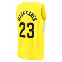 U.Jazz #23 Lauri Markkanen Fanatics Branded 2022-23 Fast Break Replica Player Jersey Icon Edition Yellow Stitched American Basketball Jersey